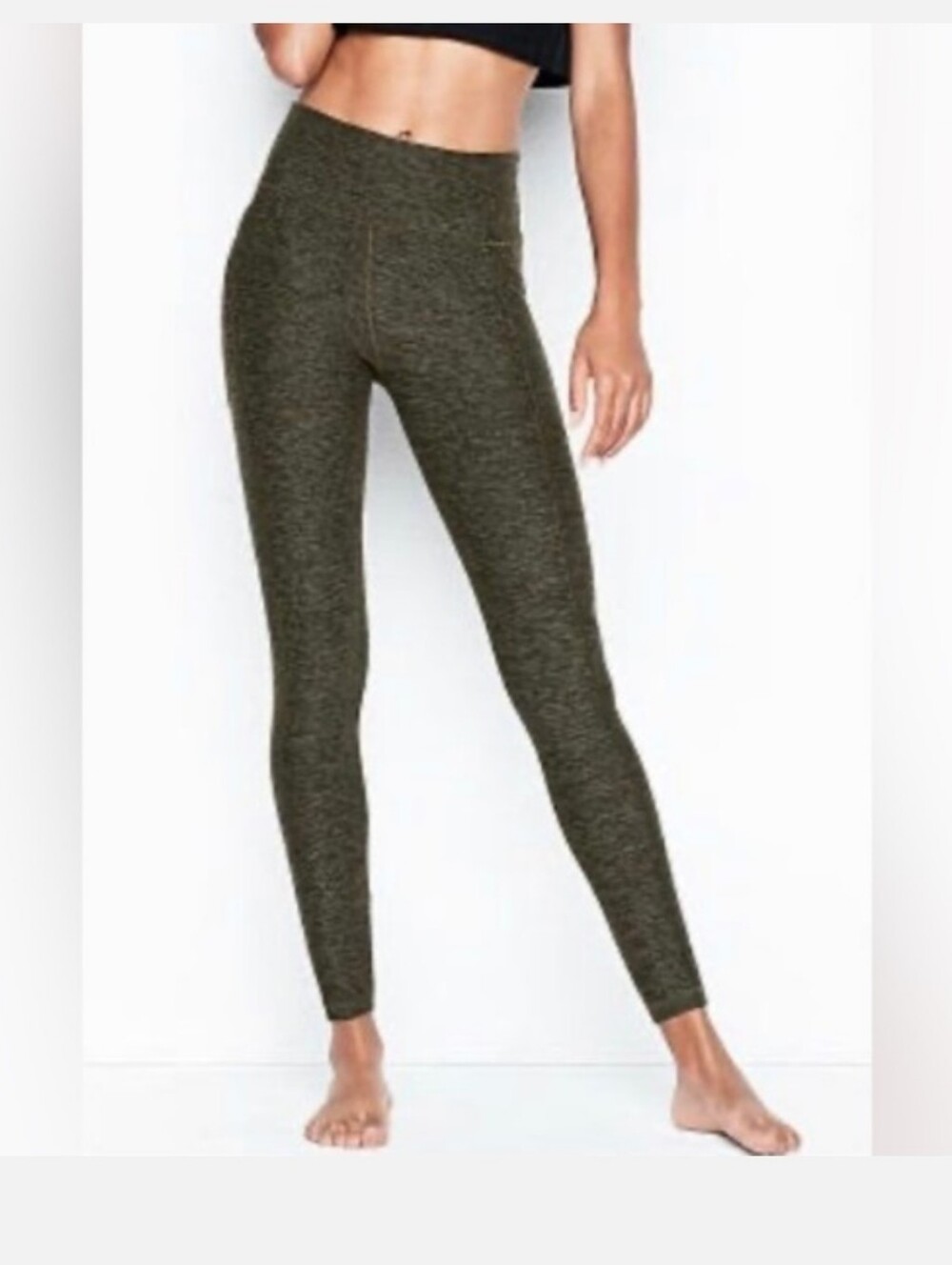 Victoria's Secret Studio 7/8 Length Legging in Army Dark Olive New 4 Small